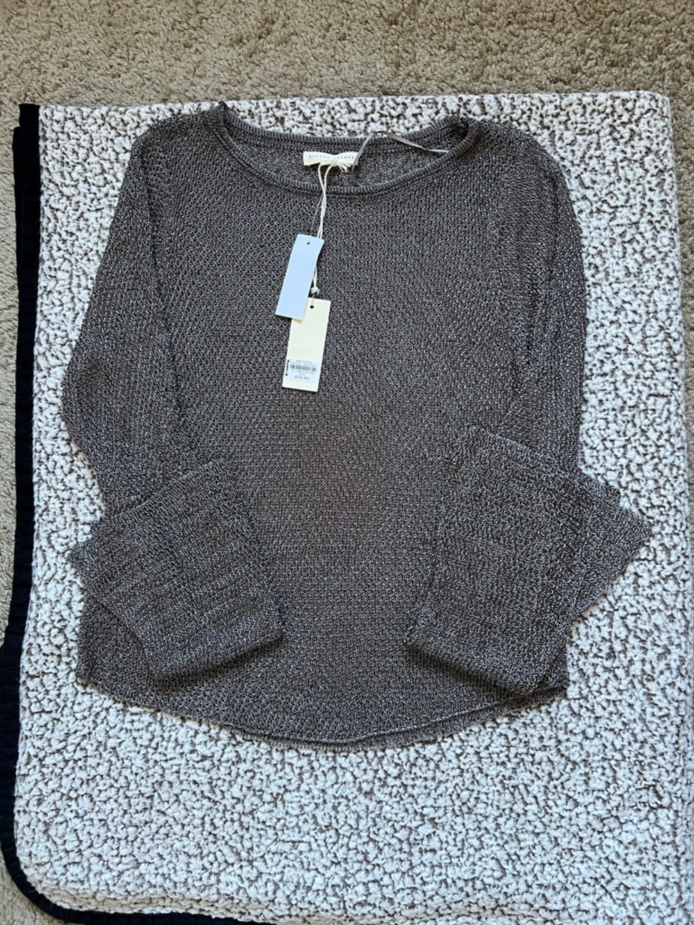Gilded Intent Taupe Knit Crewneck Sweater